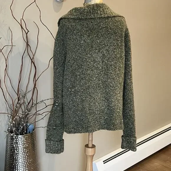 Celina Yang Cardigan Women Medium Green Chunky Knit Sailor Goblincore Grunge 90s - Picture 4 of 8